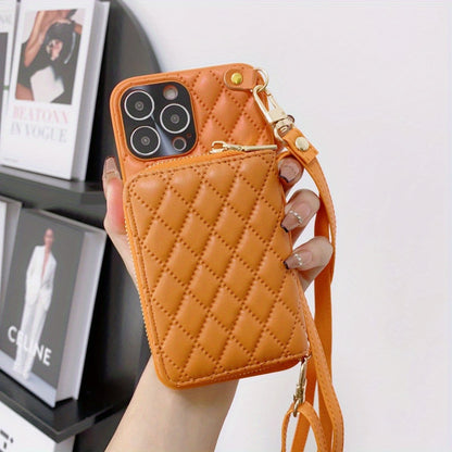 Stylish Portable Shoulder Strap Card Holder iPhone Case