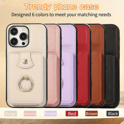 Case Wallet with Card Holder +360°Rotation Finger Ring Holder Kickstand,