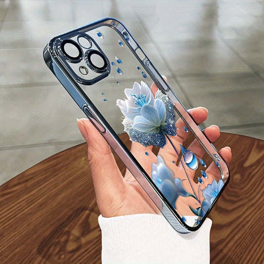 Stylish High-Quality Protective Case with Blue Flowers