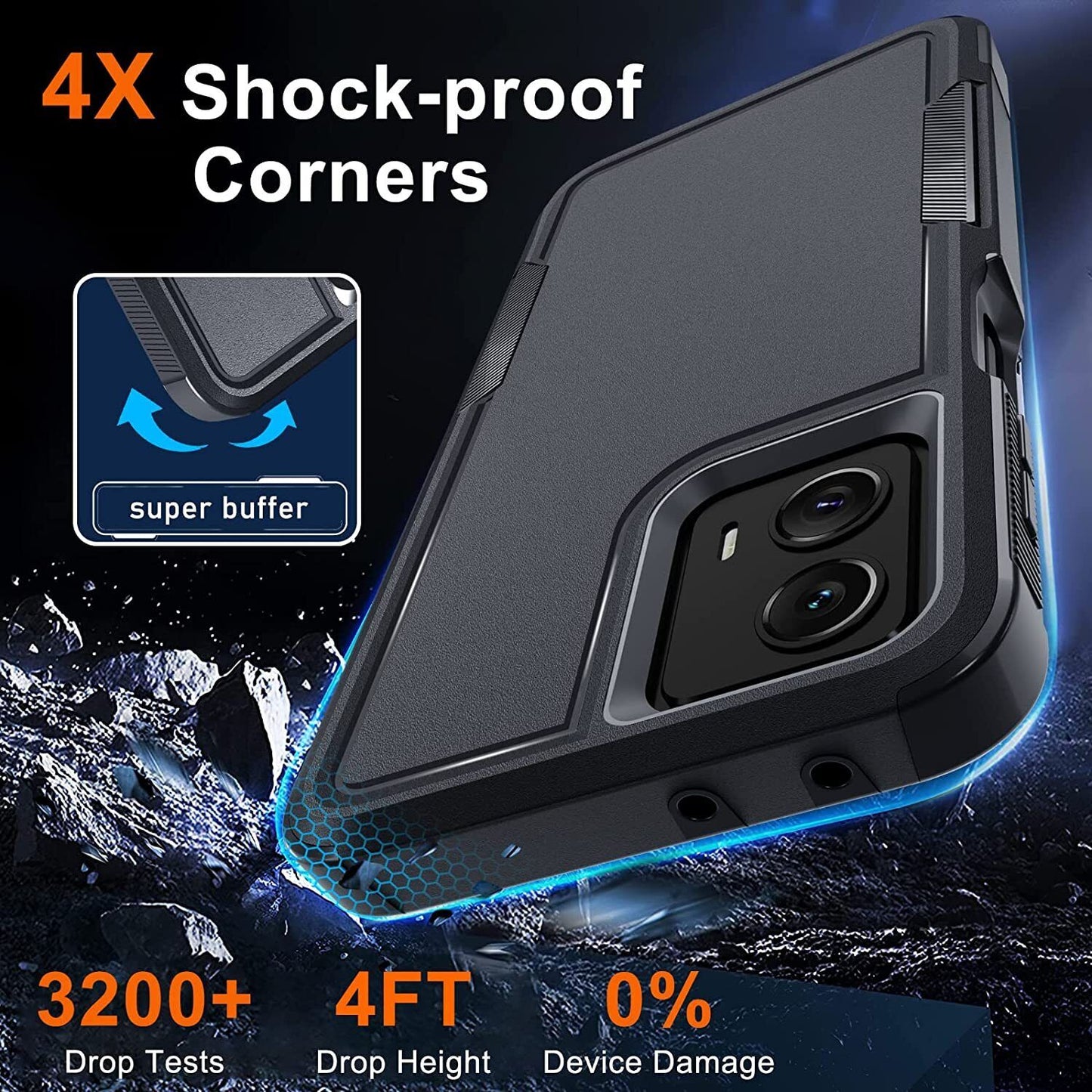 For Iphone 16 Pro Max/16 Pro/16 plus Shockproof Phone Case Cover +Tempered Glass