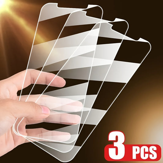 3-Pack iPhone Tempered Glass Screen Protectors