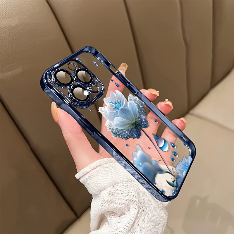 Stylish High-Quality Protective Case with Blue Flowers