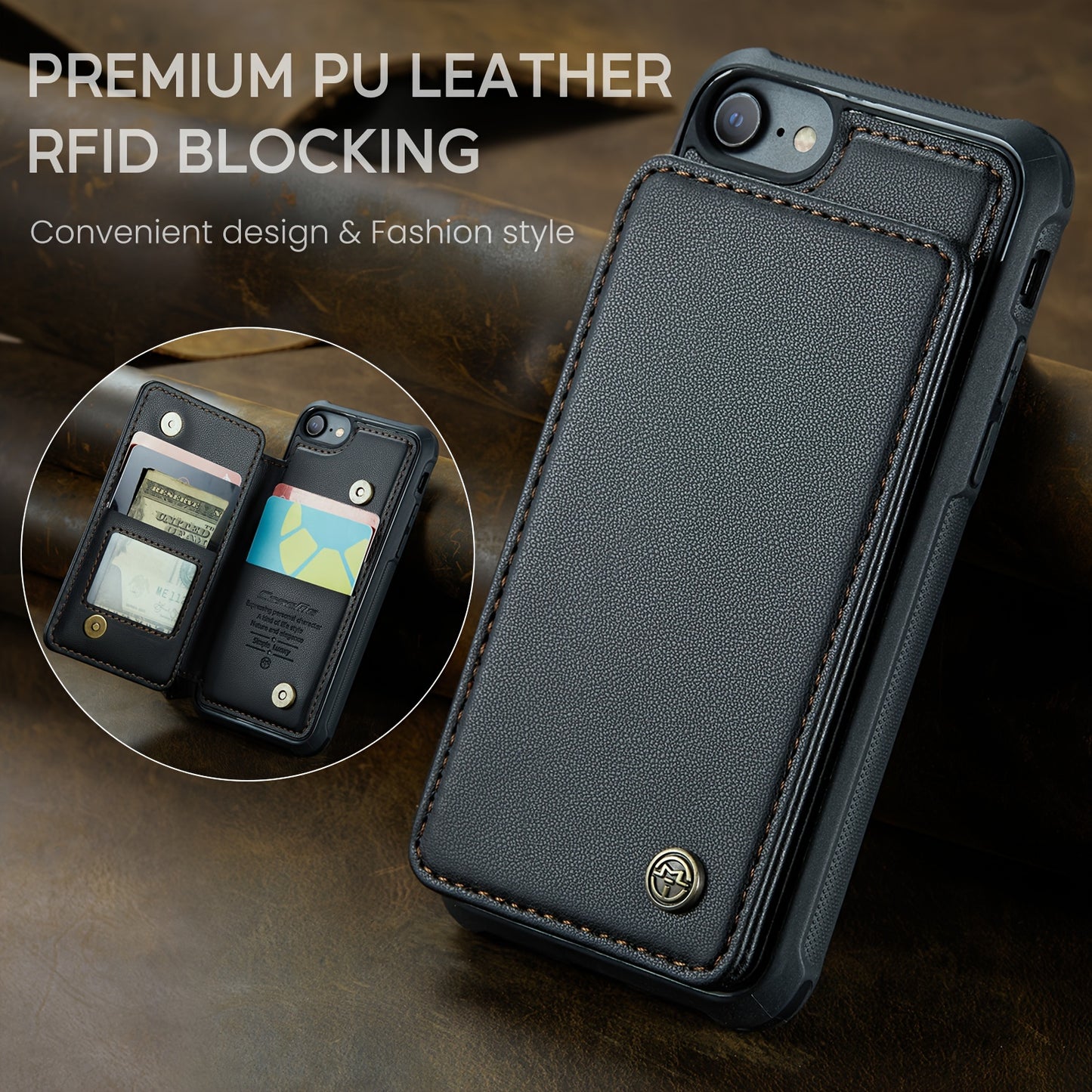 Faux Leather RFID Blocking Wallet Case