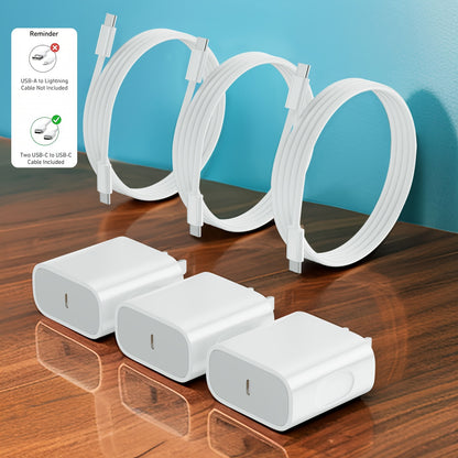 (3-Packs)Type C Super Fast Charging Block With 3.3ft USB C Charger Cable