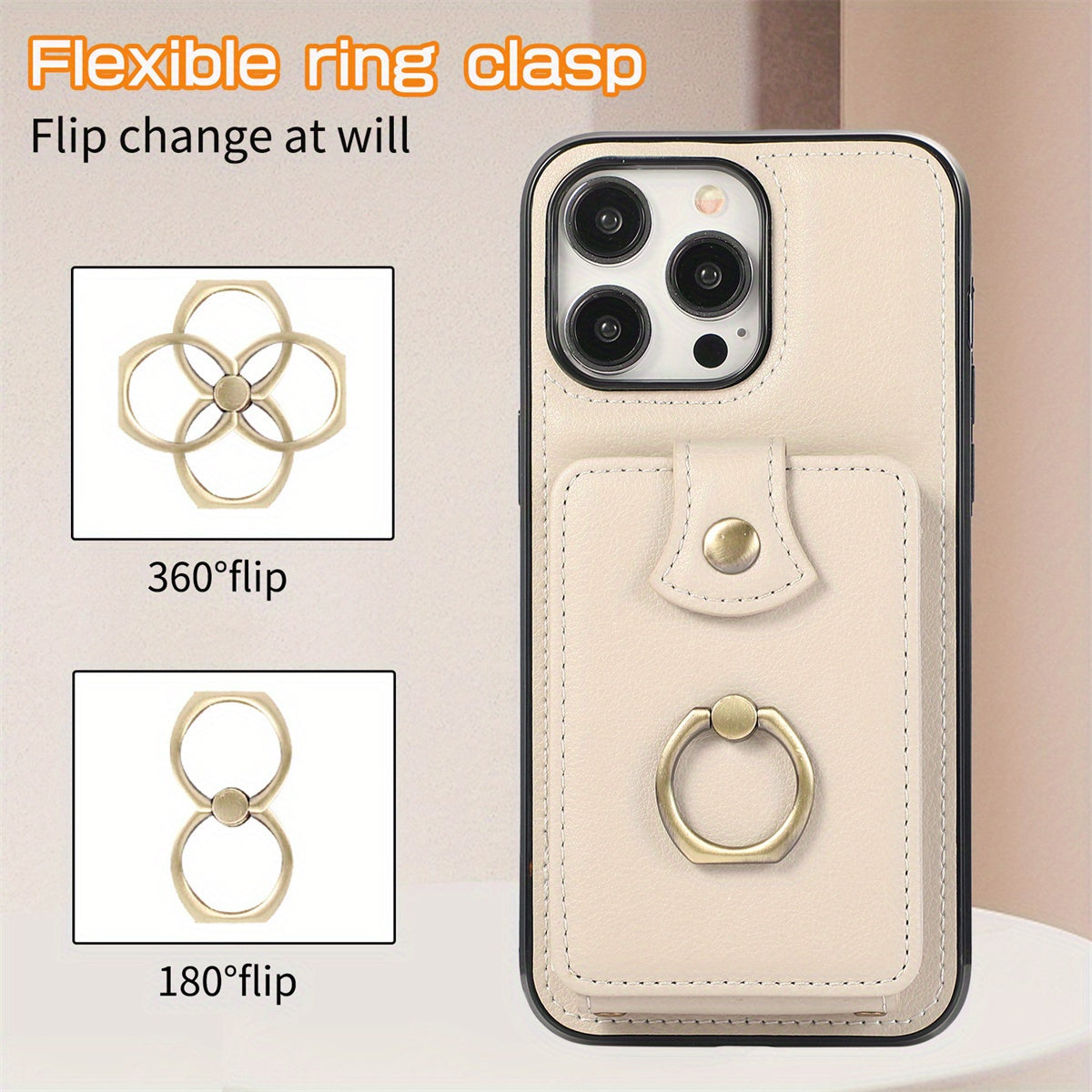 Case Wallet with Card Holder +360°Rotation Finger Ring Holder Kickstand,